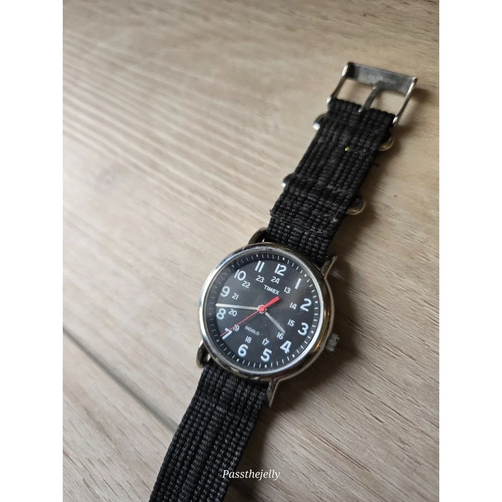 Timex Watch Mens Expedition Field Black Dial WR50M Quartz Silver Case